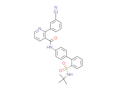 Molecular Structure of 218138-60-4 (4-(2-t-Butylaminosulfonyl-phenyl)-phenyl 2-(3-cyanophenyl)-pyridine-3-carboxamide)