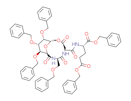 (S)-2-[((1R,4R,7S,12S,13R,14R,15S)-13,14,15-Tris-benzyloxy-4-benzyloxymethyl-2,5,9-trioxo-10,16-dioxa-3,6-diaza-bicyclo[10.3.1]hexadecane-7-carbonyl)-amino]-pentanedioic acid dibenzyl ester