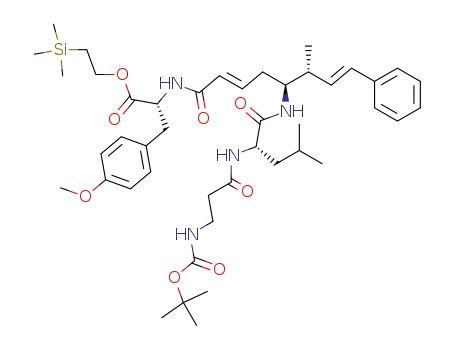 (R)-2-{(2E,7E)-(5S,6R)-5-[(S)-2-(3-tert-Butoxycarbonylamino-propionylamino)-4-methyl-pentanoylamino]-6-methyl-8-phenyl-octa-2,7-dienoylamino}-3-(4-methoxy-phenyl)-propionic acid 2-trimethylsilanyl-ethyl ester