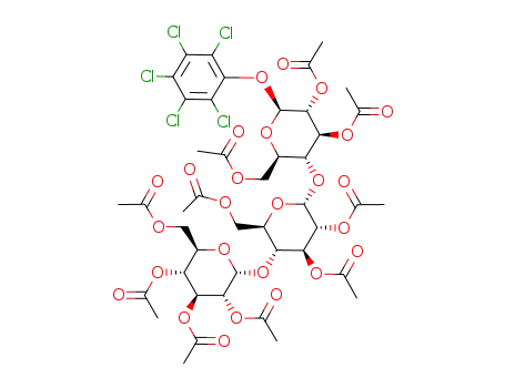 pentachlorophenyl O-(2,3,4,6-tetra-O-acetyl-α-D-glucopyranosyl-(1->4)-O-(2,3,6-tri-O-acetyl-α-D-glucopyranosyl)-(1->4)-2,3,6-tri-O-acetyl-β-D-glucopyranoside