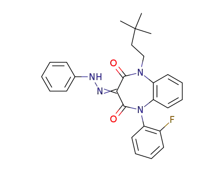 1-N-(3,3-dimethylbut-1-yl)-2,4-dioxo-5-N-(2-fluorophenyl)-3-phenylhydrazono-2,3,4,5-tetrahydro-1H-1,5-benzodiazepine