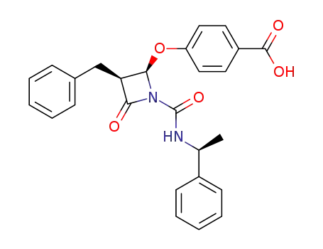 Molecular Structure of 256410-08-9 ((3S,4R)-3-benzyl-4-(4-carboxy)phenoxy-1-[(S)-1-(phenylethyl)aminocarbonyl]azetidin-2-one)