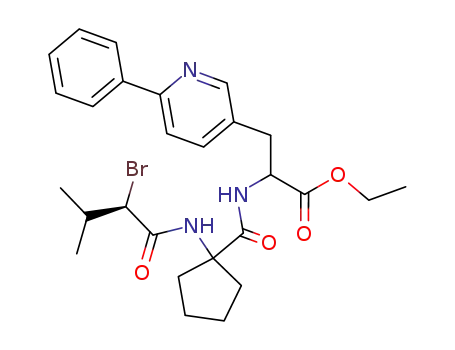 2-{[1-((R)-2-Bromo-3-methyl-butyrylamino)-cyclopentanecarbonyl]-amino}-3-(6-phenyl-pyridin-3-yl)-propionic acid ethyl ester