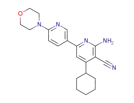 Molecular Structure of 328527-24-8 (6-amino-4-cyclohexyl-6'-morpholin-4-yl-[2,3']bipyridinyl-5-carbonitrile)