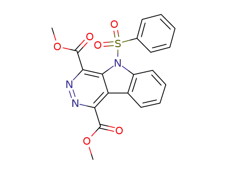 Molecular Structure of 200564-63-2 (5H-Pyridazino[4,5-b]indole-1,4-dicarboxylic acid, 5-(phenylsulfonyl)-,
dimethyl ester)