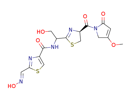 4-Thiazolecarboxamide,N-[1-[(4S)-4-[(2,5-dihydro-4-methoxy-2-oxo-1H-pyrrol-1-yl)carbonyl]-4,5-dihydro-2-thiazolyl]-2-hydroxyethyl]-2-[(E)-(hydroxyimino)methyl]- cas  12656-40-5