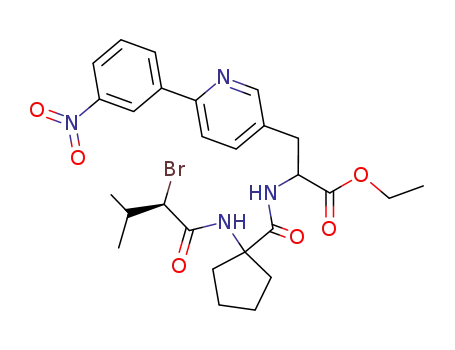 2-{[1-((R)-2-Bromo-3-methyl-butyrylamino)-cyclopentanecarbonyl]-amino}-3-[6-(3-nitro-phenyl)-pyridin-3-yl]-propionic acid ethyl ester