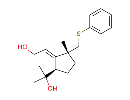 Molecular Structure of 401593-45-1 (2-{(1R,3R)-2-[2-Hydroxy-eth-(E)-ylidene]-3-methyl-3-phenylsulfanylmethyl-cyclopentyl}-propan-2-ol)