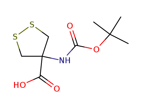 Molecular Structure of 406199-53-9 (1,2-Dithiolane-4-carboxylic acid,
4-[[(1,1-dimethylethoxy)carbonyl]amino]-)