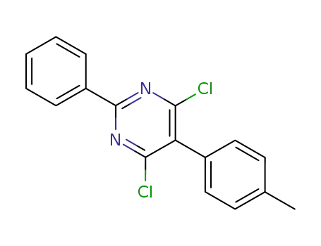Molecular Structure of 51328-06-4 (Pyrimidine, 4,6-dichloro-5-(4-methylphenyl)-2-phenyl-)