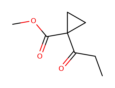 Molecular Structure of 524735-87-3 (Cyclopropanecarboxylic acid, 1-(1-oxopropyl)-, methyl ester (9CI))