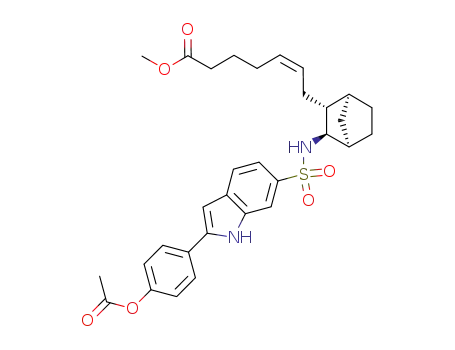 (Z)-7-{(1S,2R,3R,4R)-3-[2-(4-Acetoxy-phenyl)-1H-indole-6-sulfonylamino]-bicyclo[2.2.1]hept-2-yl}-hept-5-enoic acid methyl ester