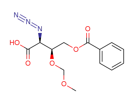 Molecular Structure of 501954-67-2 (Butanoic acid, 2-azido-4-(benzoyloxy)-3-(methoxymethoxy)-, (2S,3S)-)