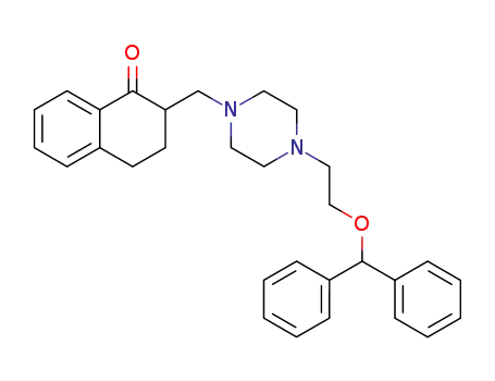Molecular Structure of 579490-30-5 (2-[4-(2-benzhydryloxy-ethyl)-piperazin-1-ylmethyl]-3,4-dihydro-2<i>H</i>-naphthalen-1-one)