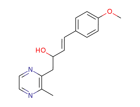 Molecular Structure of 712280-04-1 ((E)-4-(4-Methoxy-phenyl)-1-(3-methyl-pyrazin-2-yl)-but-3-en-2-ol)