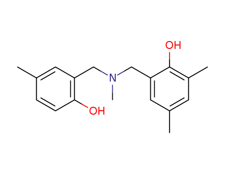 Molecular Structure of 3534-24-5 (Phenol,
2-[[[(2-hydroxy-5-methylphenyl)methyl]methylamino]methyl]-4,6-dimethyl-)