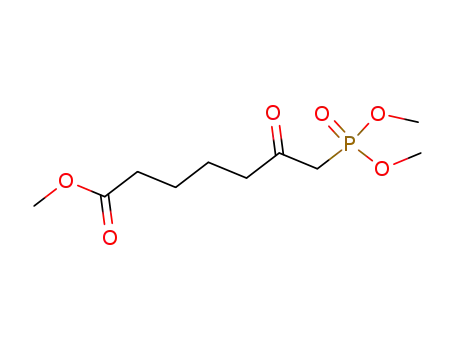 Molecular Structure of 58648-51-4 (Heptanoic acid, 7-(dimethoxyphosphinyl)-6-oxo-, methyl ester)