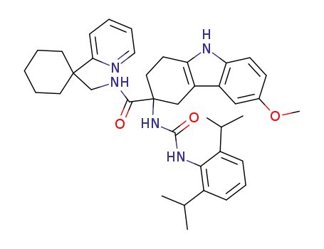 3-[3-(2,6-diisopropyl-phenyl)-ureido]-6-methoxy-2,3,4,9-tetrahydro-1<i>H</i>-carbazole-3-carboxylic acid (1-pyridin-2-yl-cyclohexylmethyl)-amide