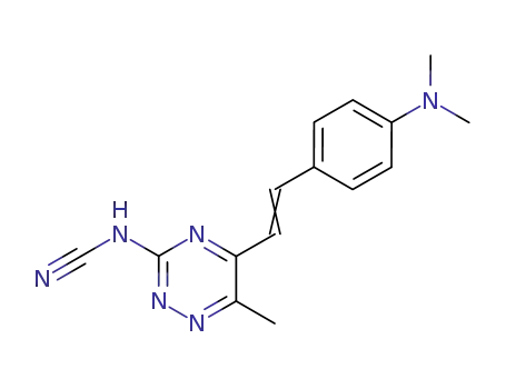 Molecular Structure of 475631-64-2 (Cyanamide,
[5-[2-[4-(dimethylamino)phenyl]ethenyl]-6-methyl-1,2,4-triazin-3-yl]-)