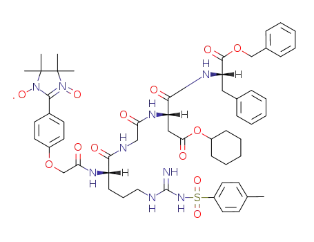 1-(1',3'-dioxyl-4',4',5',5'-tetramethyldihydroimidazol-2'-yl)-phenyl-4-yloxylacetyl-Arg(Tos)-Gly-Asp(OcHex)-Phe-OBzl