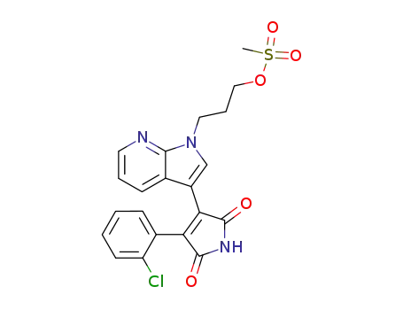 methanesulfonic acid 3-{3-[4-(2-chloro-phenyl)-2,5-dioxo-2,5-dihydro-1<i>H</i>-pyrrol-3-yl]-pyrrolo[2,3-<i>b</i>]pyridin-1-yl}-propyl ester