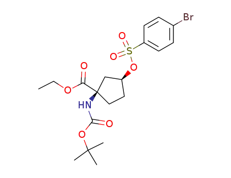 Cyclopentanecarboxylic acid,
3-[[(4-bromophenyl)sulfonyl]oxy]-1-[[(1,1-dimethylethoxy)carbonyl]amino]
-, ethyl ester, (1R,3S)-