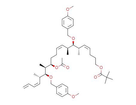 2,2-dimethylpropionic acid (Z,Z,Z)-(6S,7S,8S,13R,14S,15S,16S)-13-acetoxy-7,15-bis(4-methoxybenzyloxy)-6,8,14,16-tetramethyleicosa-4,9,17,19-tetraenyl ester
