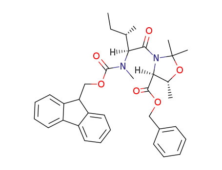4-Oxazolidinecarboxylic acid,
3-[(2S,3S)-2-[[(9H-fluoren-9-ylmethoxy)carbonyl]methylamino]-3-methyl-
1-oxopentyl]-2,2,5-trimethyl-, phenylmethyl ester, (4S,5R)-
