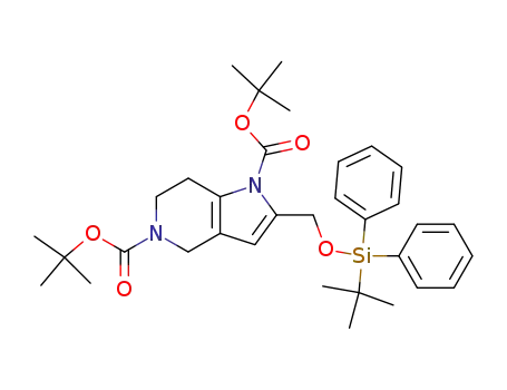 1H-Pyrrolo[3,2-c]pyridine-1,5(4H)-dicarboxylic acid,
2-[[[(1,1-dimethylethyl)diphenylsilyl]oxy]methyl]-6,7-dihydro-,
bis(1,1-dimethylethyl) ester