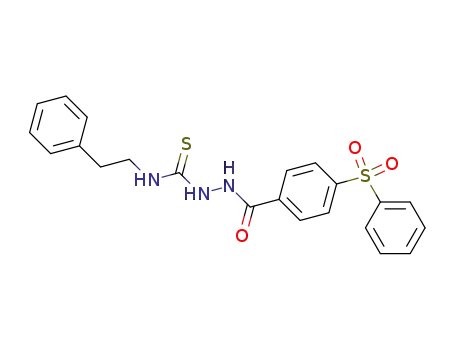 Molecular Structure of 420799-26-4 (Benzoic acid, 4-(phenylsulfonyl)-,
2-[[(2-phenylethyl)amino]thioxomethyl]hydrazide)