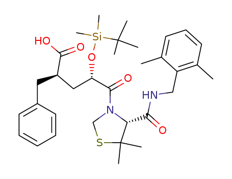 (2R,4S)-2-Benzyl-4-(tert-butyl-dimethyl-silanyloxy)-5-[(R)-4-(2,6-dimethyl-benzylcarbamoyl)-5,5-dimethyl-thiazolidin-3-yl]-5-oxo-pentanoic acid