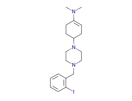 Molecular Structure of 749913-61-9 ({4-[4-(2-iodo-benzyl)-piperazin-1-yl]-cyclohex-1-enyl}-dimethyl-amine)