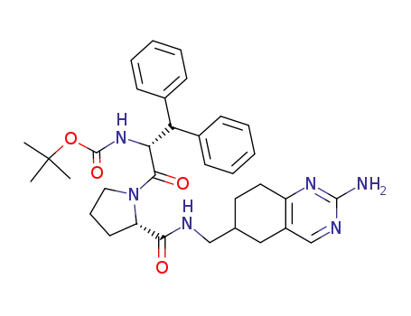 tert-butyl (1R)-2-[(2S)-2-({[(2-amino-5,6,7,8-tetrahydro-6-quinazolinyl)methyl]amino}carbonyl)pyrrolidinyl]-1-benzhydryl-2-oxoethylcarbamate