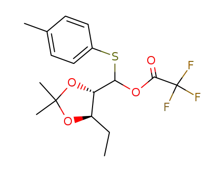 Trifluoro-acetic acid ((4S,5R)-5-ethyl-2,2-dimethyl-[1,3]dioxolan-4-yl)-p-tolylsulfanyl-methyl ester