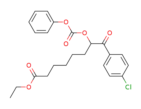 Molecular Structure of 198064-97-0 (ethyl 8-(4-chlorophenyl)-8-oxo-7-(phenyoxycarbonyloxy)octanoate)