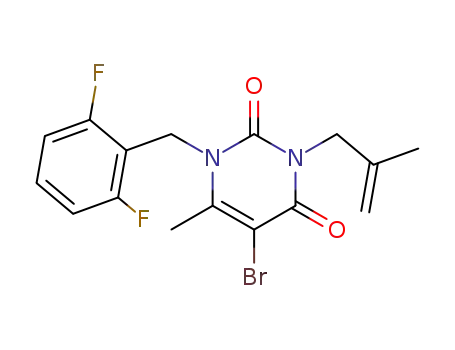 5-bromo-1-(2,6-difluoro-benzyl)-6-methyl-3-(2-methyl-allyl)-1<i>H</i>-pyrimidine-2,4-dione