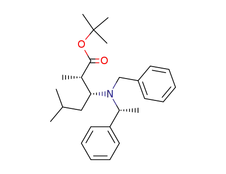 Hexanoic acid,
2,5-dimethyl-3-[[(1R)-1-phenylethyl](phenylmethyl)amino]-,
1,1-dimethylethyl ester, (2S,3R)-