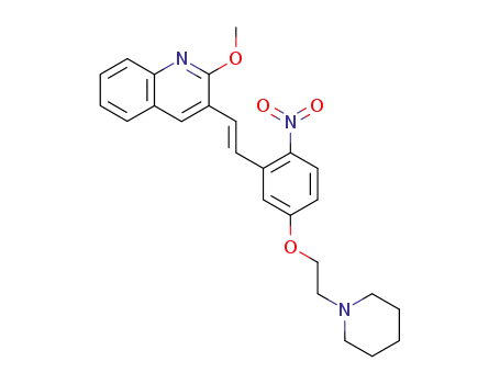 Quinoline,
2-methoxy-3-[(1E)-2-[2-nitro-5-[2-(1-piperidinyl)ethoxy]phenyl]ethenyl]-