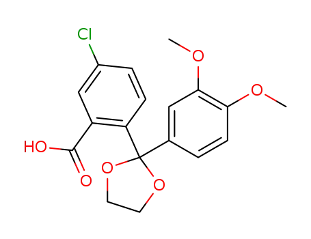 Molecular Structure of 1027937-58-1 (5-chloro-2-[2-(3,4-dimethoxy-phenyl)-[1,3]dioxolan-2-yl]-benzoic acid)