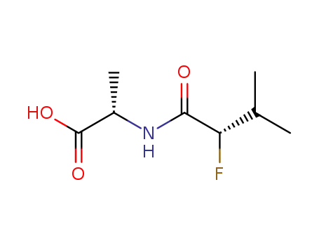 Molecular Structure of 669074-39-9 (L-Alanine, N-[(2S)-2-fluoro-3-methyl-1-oxobutyl]-)