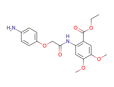 Molecular Structure of 595605-86-0 (Benzoic acid, 2-[[(4-aminophenoxy)acetyl]amino]-4,5-dimethoxy-, ethyl
ester)
