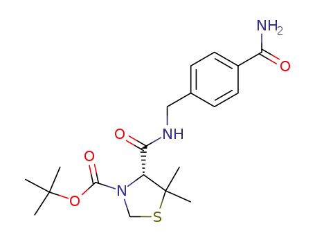 4-(4-carbamoyl-benzylcarbamoyl)-5,5-dimethyl-thiazolidine-3-carboxylic acid <i>tert</i>-butyl ester