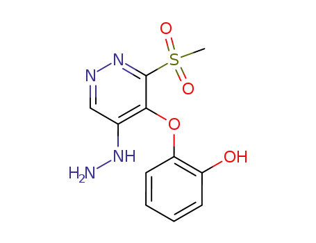 Molecular Structure of 681458-22-0 (Phenol, 2-[[5-hydrazino-3-(methylsulfonyl)-4-pyridazinyl]oxy]-)
