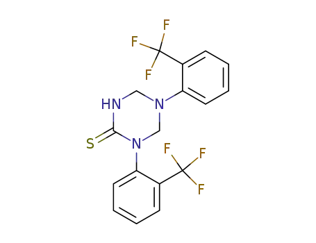 Molecular Structure of 701277-32-9 (1-(2-trifluoromethylphenyl)-5-(2-trifluoromethylphenyl)-2-thioxo hexahydro-1,3,5-triazine)