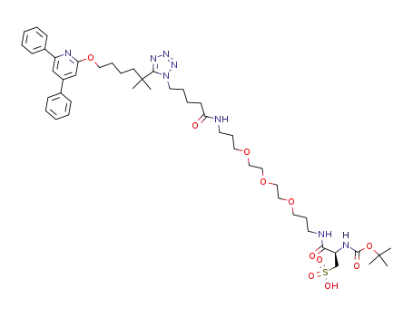 (2R)-2-tert-Butoxycarbonylamino-2-[3-(2-{2-[3-(5-{5-[5-(4,6-diphenylpyridin-2-yloxy)-1,1-dimethylpentyl]tetrazol-1-yl}pentanoylamino)propoxy]-ethoxy}ethoxy)propylcarbamoyl]ethanesulfonic Acid