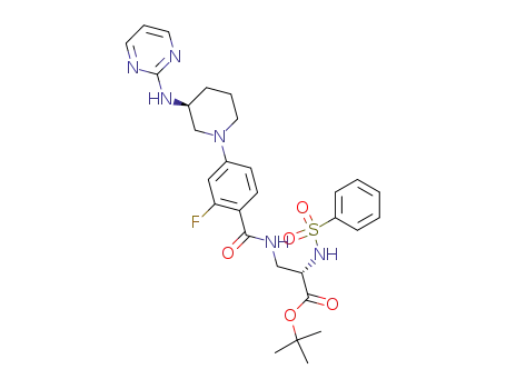 (S)-2-Benzenesulfonylamino-3-{2-fluoro-4-[(S)-3-(pyrimidin-2-ylamino)-piperidin-1-yl]-benzoylamino}-propionic acid tert-butyl ester