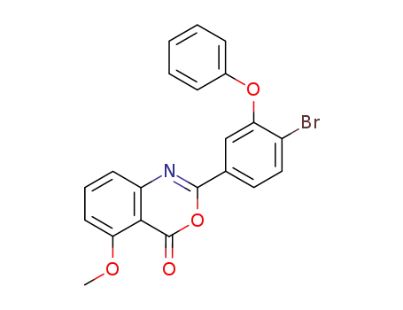 Molecular Structure of 1027553-82-7 (2-(4-bromo-3-phenoxy-phenyl)-5-methoxy-benzo[<i>d</i>][1,3]oxazin-4-one)