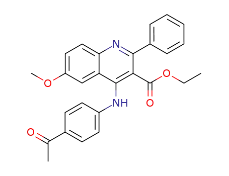Molecular Structure of 867017-04-7 (ethyl 4-(4-acetylanilino)-6-methoxy-2-phenyl-quinoline-3-carboxylate)