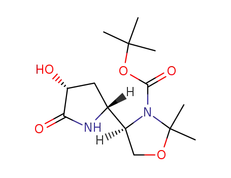 (R)-4-((2R,4R)-4-Hydroxy-5-oxo-pyrrolidin-2-yl)-2,2-dimethyl-oxazolidine-3-carboxylic acid tert-butyl ester