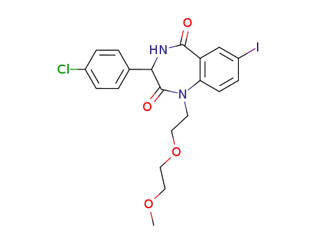 3-(4-chloro-phenyl)-7-iodo-1-[2-(2-methoxy-ethoxy)-ethyl]-3,4-dihydro-1<i>H</i>-benzo[<i>e</i>][1,4]diazepine-2,5-dione